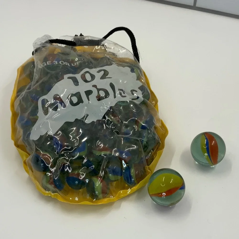 Vintage Unbranded Cat Eye Marbles Glass Multi Color 102 Count Set
